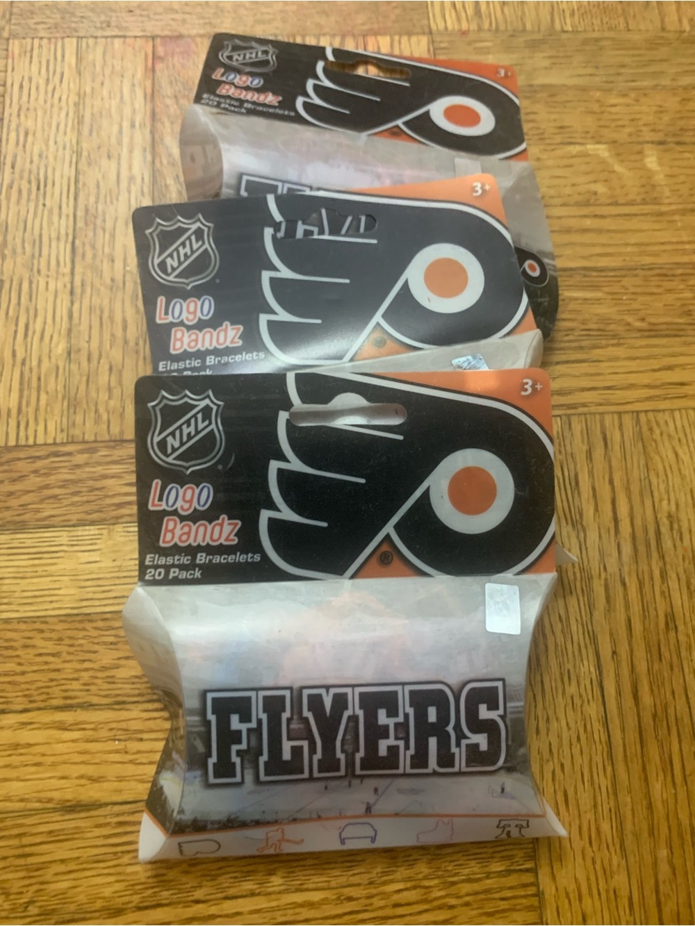 NHL Philadelphia Flyers Logo Bandz Pack - Black, Orange & White set of Three NWT